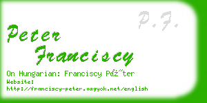 peter franciscy business card